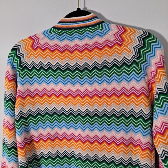 Kerri Rosenthal Colorful Zigzag Cardigan Pockets Bright - Picture 13 of 13